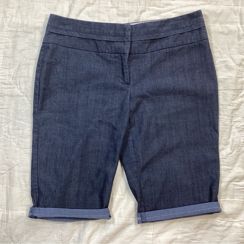 Maurices Trouser Jean Bermuda Shorts Dark Wash 7/8
